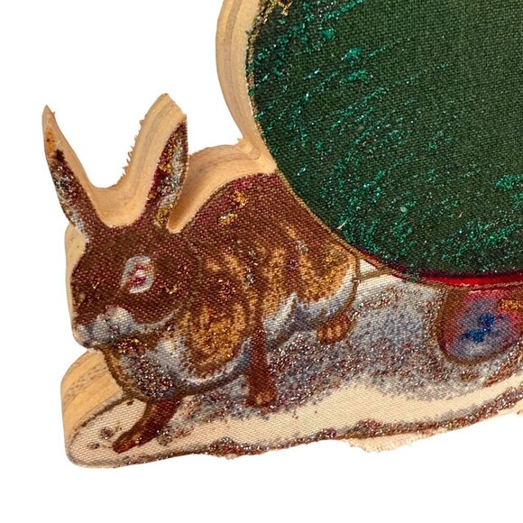 Old World Santa Wooden Signed George Bakes Cranston Victorian Holiday Decor 12" - Picture 11 of 12